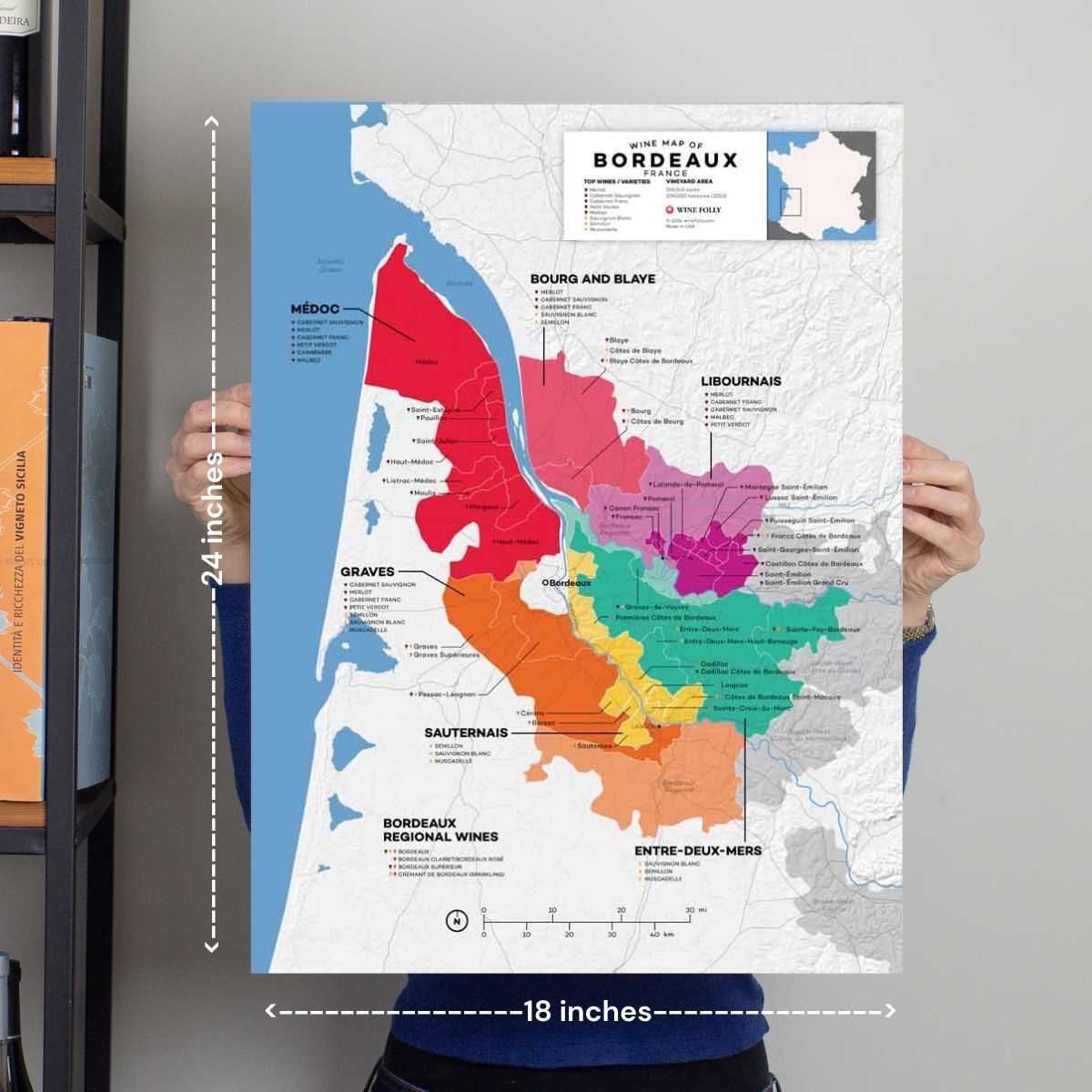 France Bordeaux Wine Map - 2nd Edition