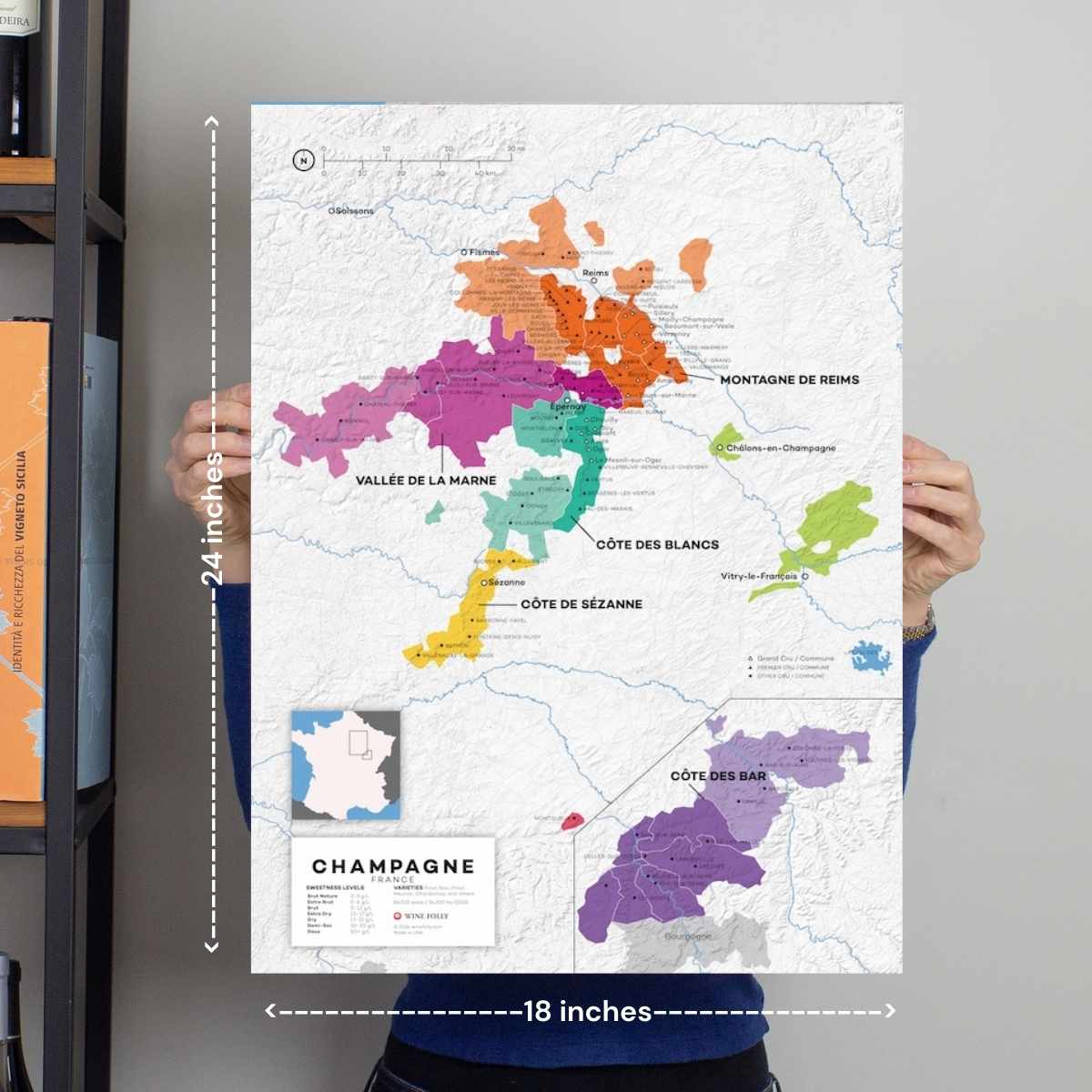 France Champagne Wine Map - 2nd Edition