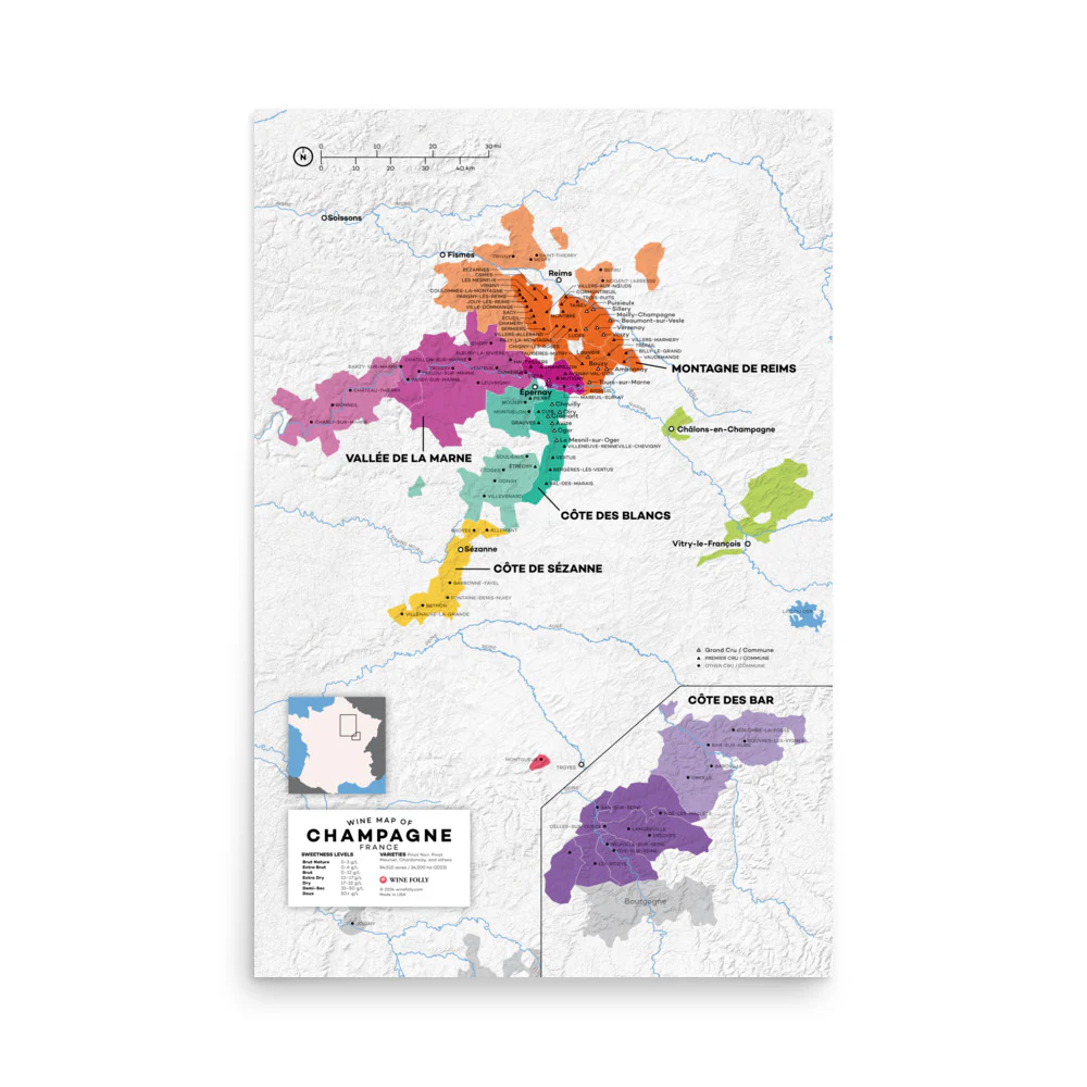 France Champagne XL Wine Map - 2nd Edition - Image 2