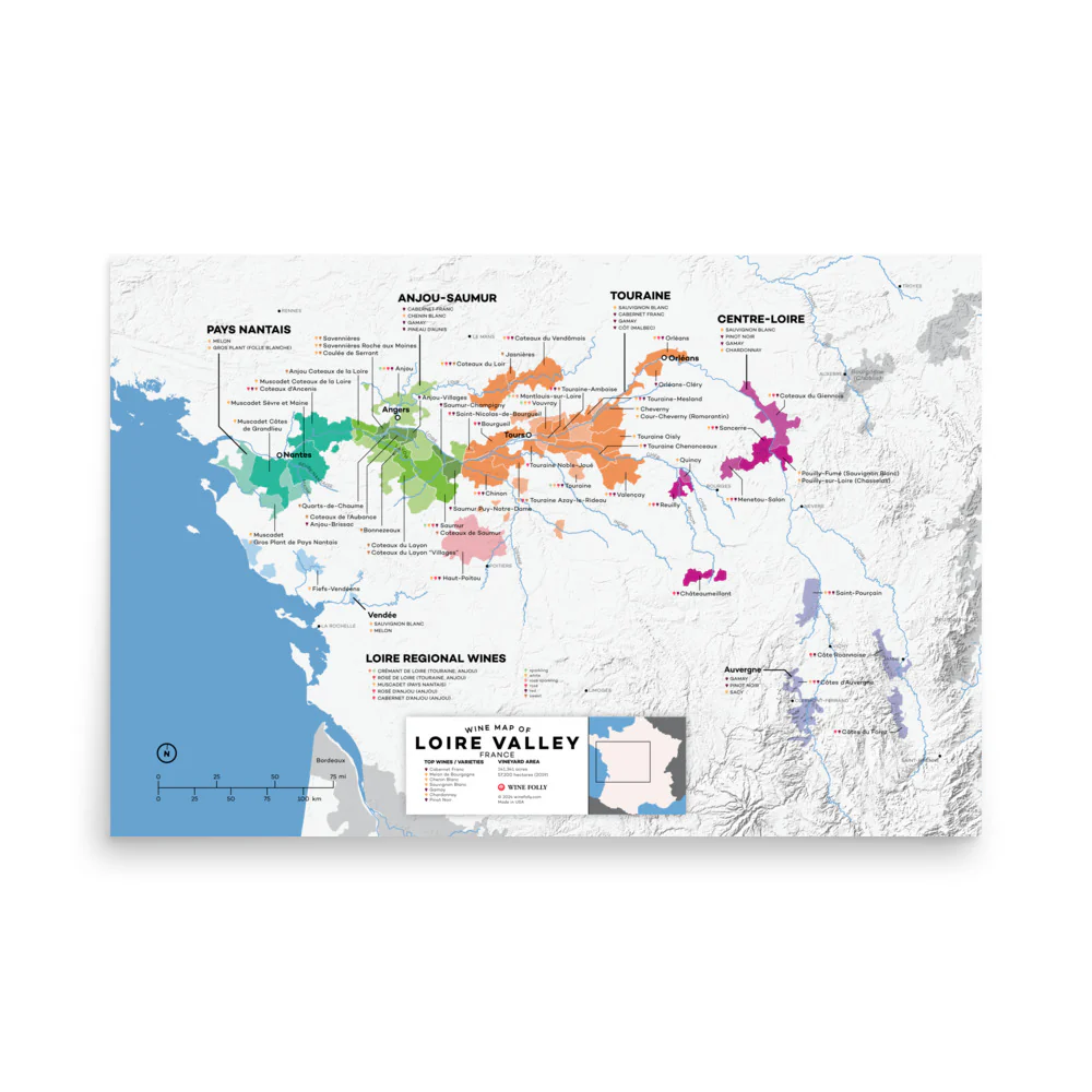 France Loire Valley XL Wine Map - 2nd Edition - Image 2