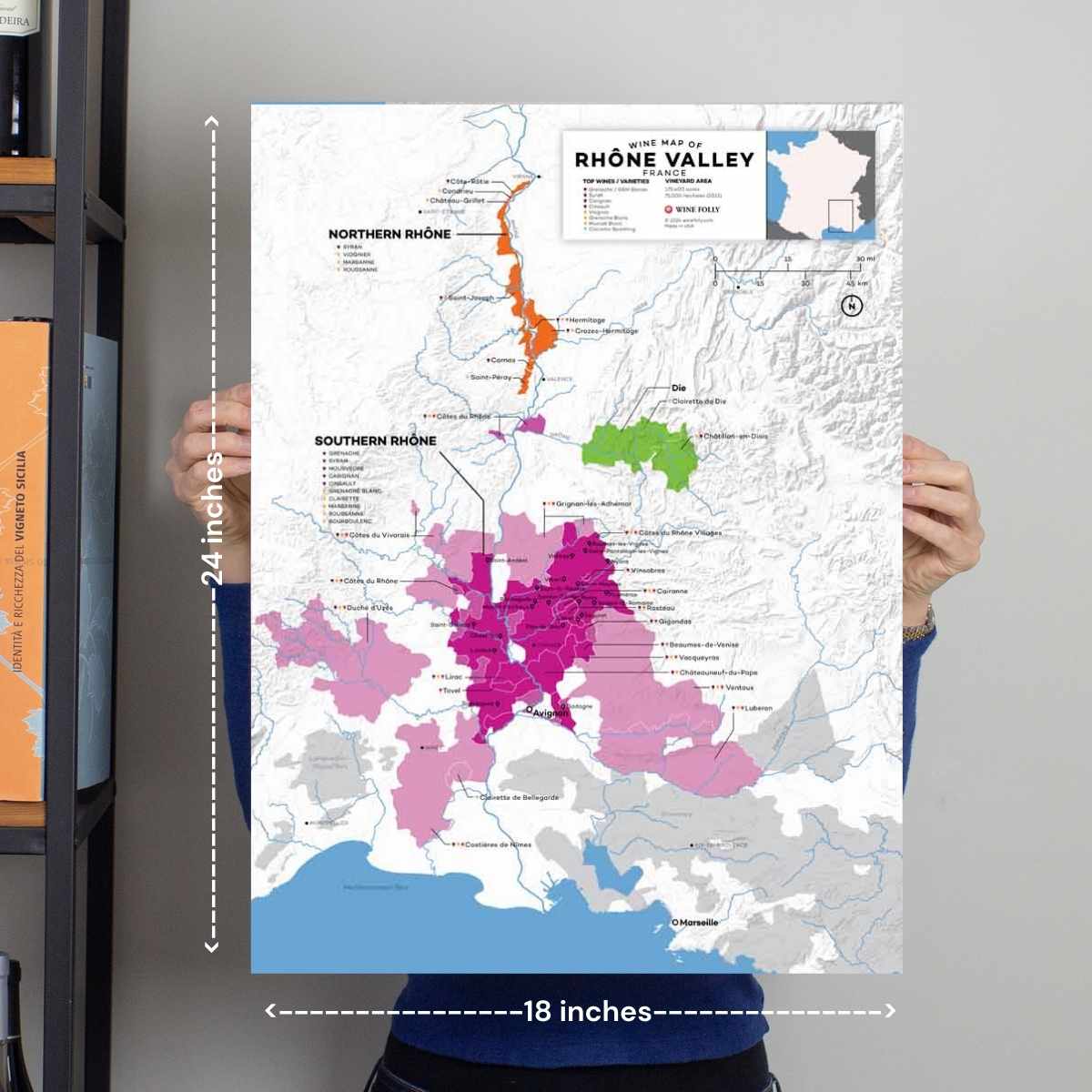 France Rhône Valley Wine Map - 2nd Edition