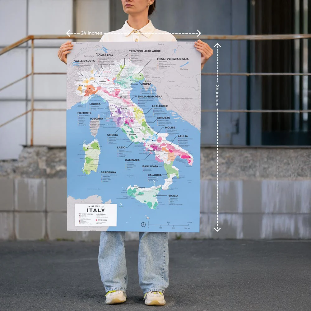 Italy XL Wine Map - 2nd Edition