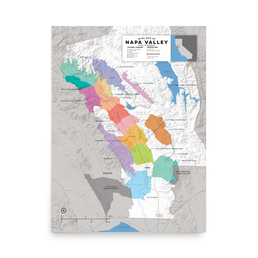 USA Napa Valley, California Wine Map - 2nd Edition - Image 3
