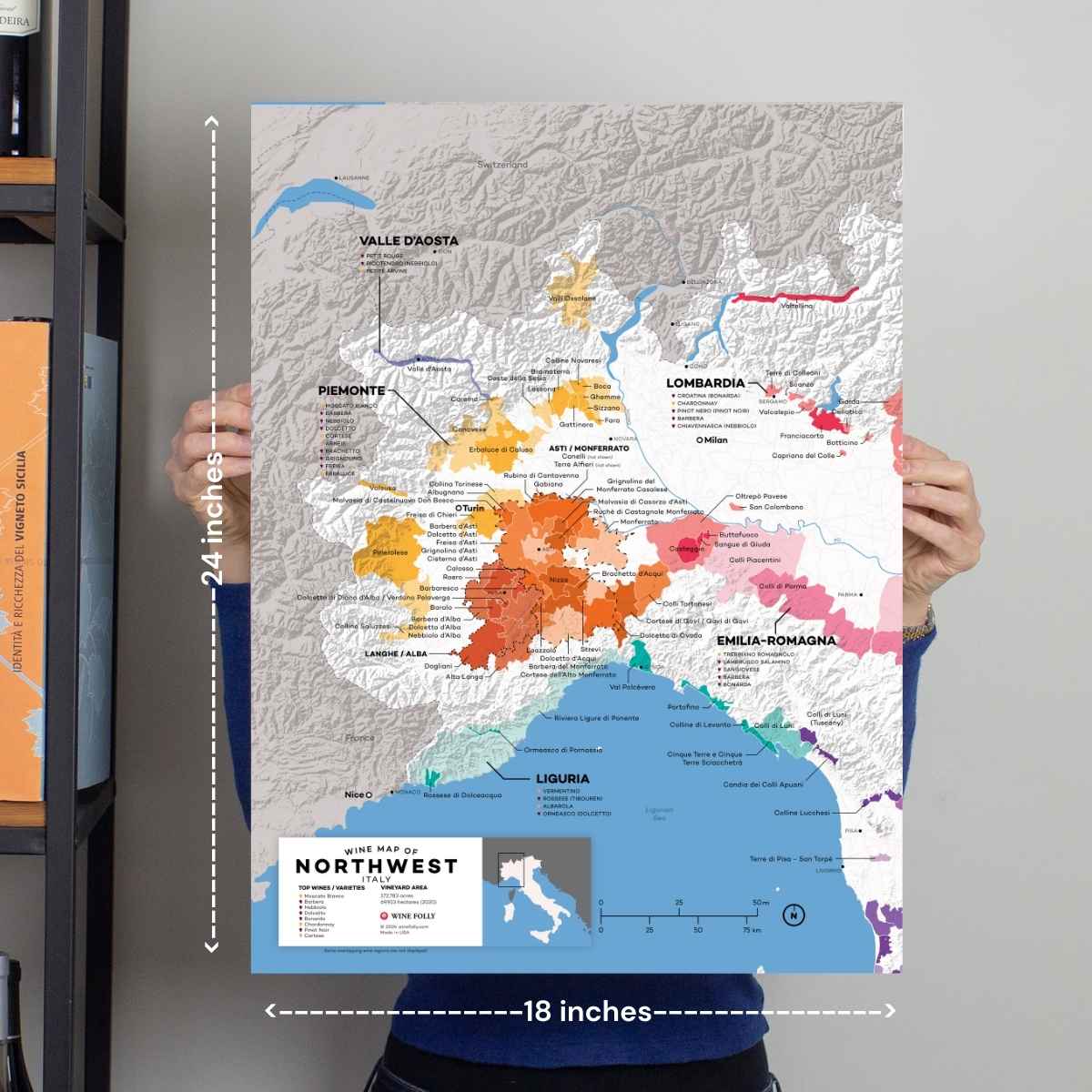 Northwest Italy Wine Map - 2nd Edition