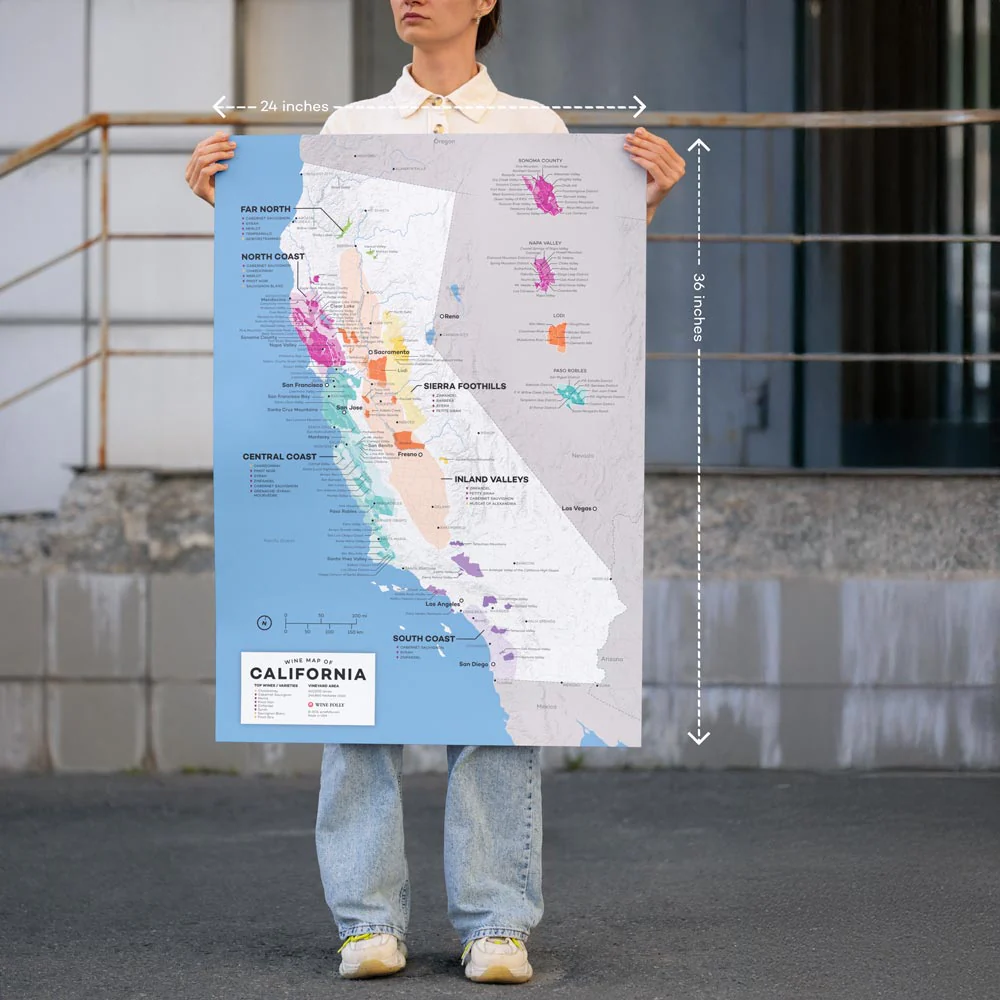 USA California XL Wine Map - 2nd Edition