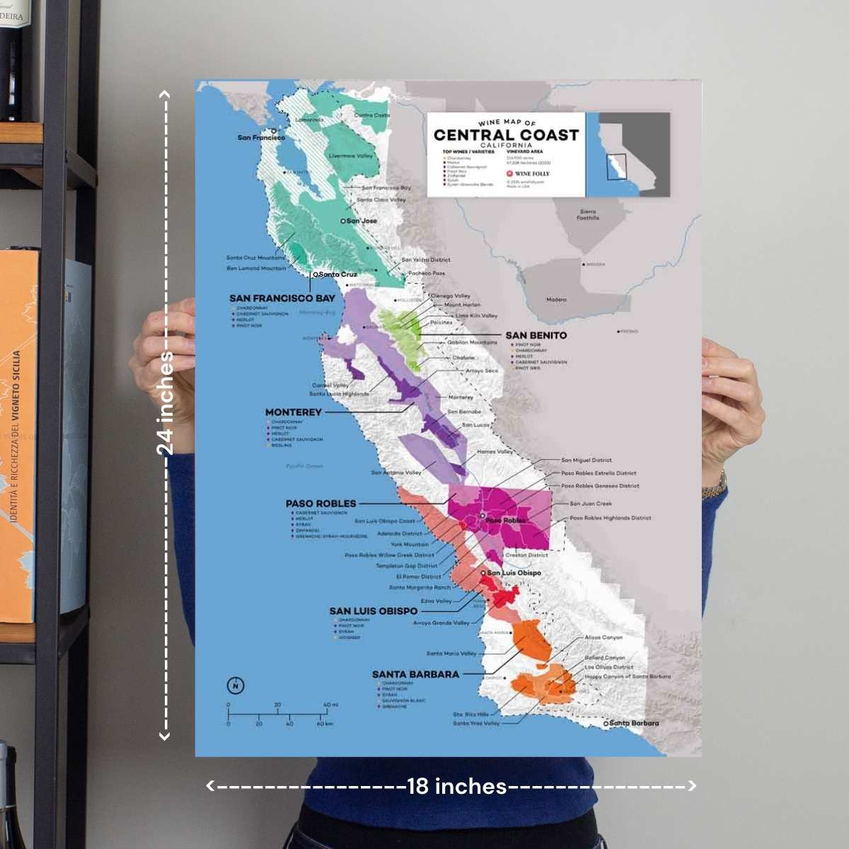 USA Central Coast, California Wine Map - 2nd Edition