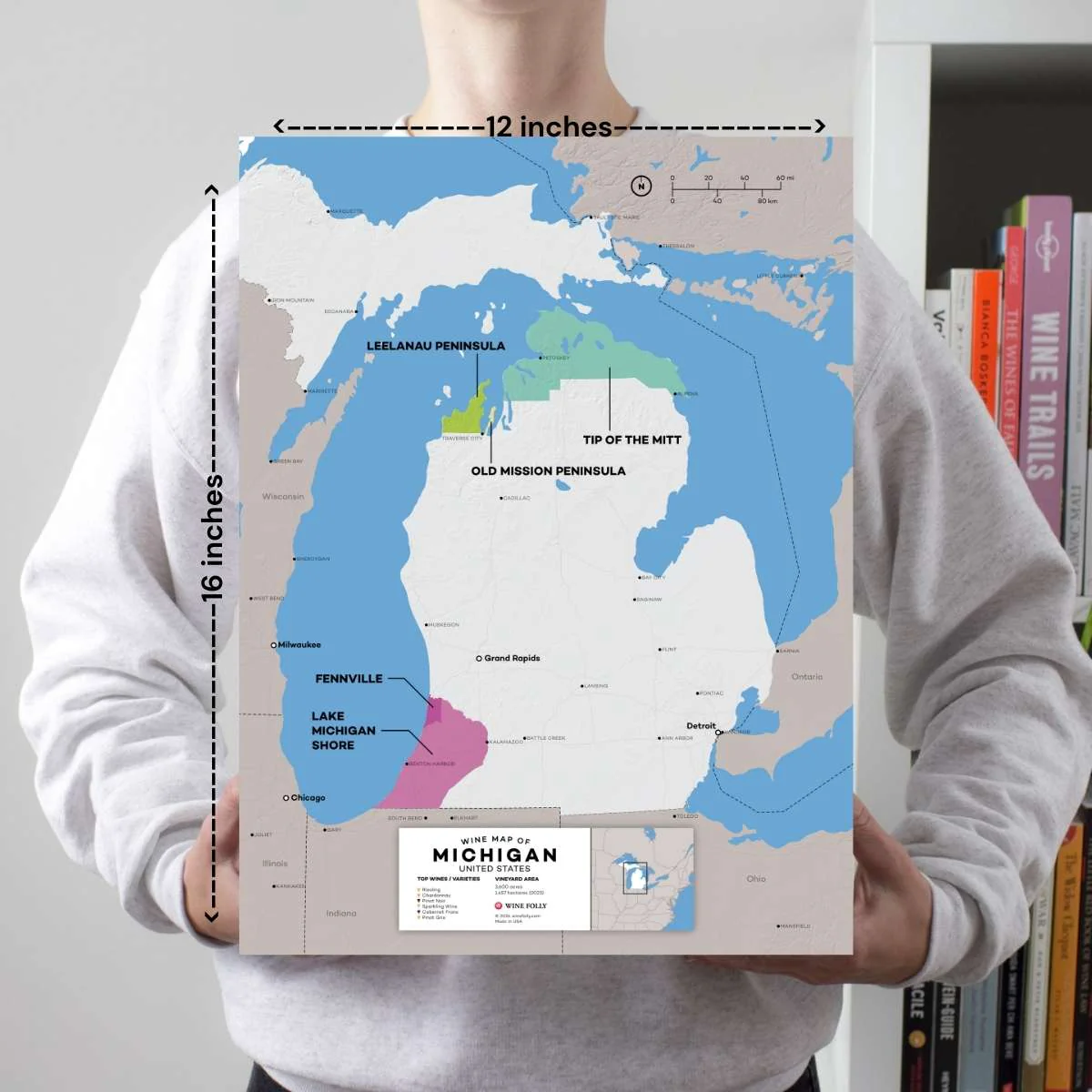 USA Michigan Wine Map - 2nd Edition - Image 2
