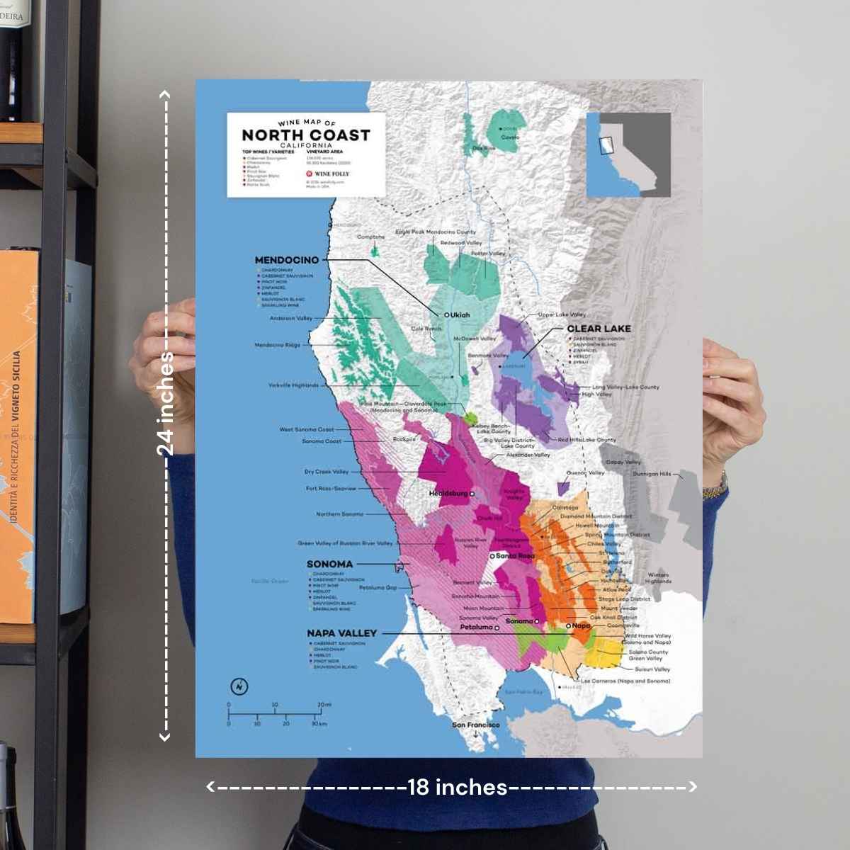 USA North Coast, California Wine Map - 2nd Edition